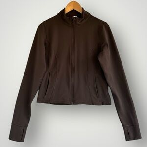 5 for $40 90 Degree By Reflex Jacket Ribbed Sport Athletic Women Size L Brown